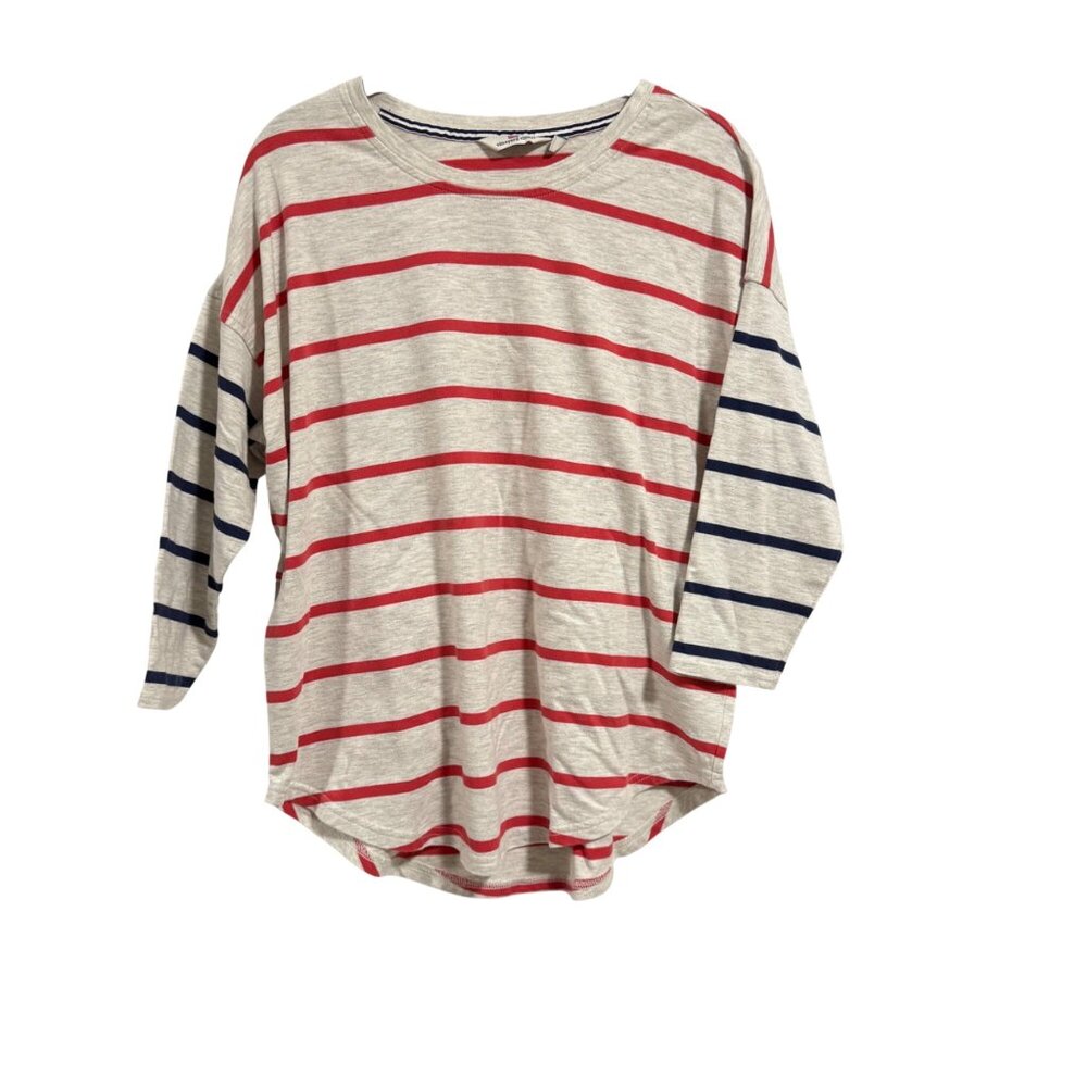 Vineyard Vines‎ Women's Striped Deluxe Tee Size S Gray, Red, Blue Stripe